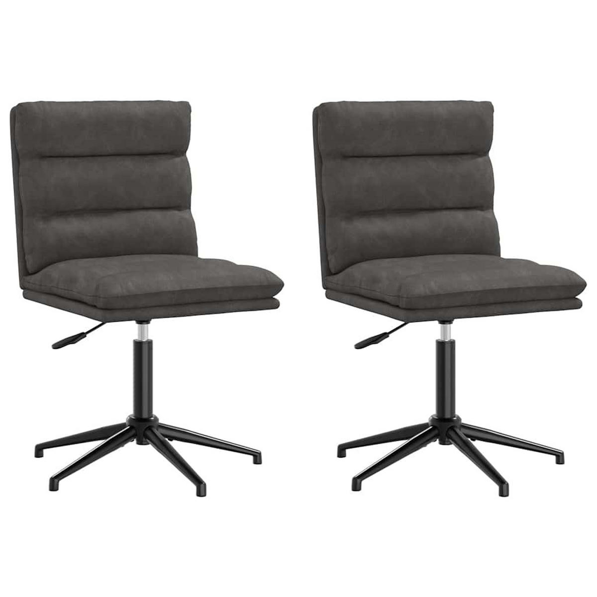 STUHL-SET 2 Stk Korngrafenhain 44/84/50 cm - Schwarz, Leder (44/84/50cm) - ZMH