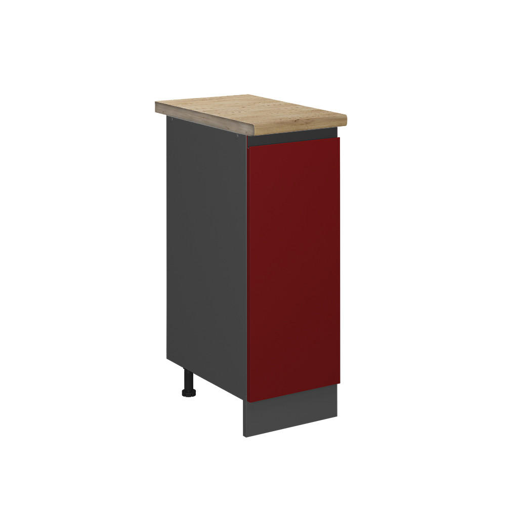 APOTHEKERSCHRANK R-Line Rot 30 cm, AP Eiche - Anthrazit/Rot, Holzwerkstoff (30/81.6/60cm) - Vicco