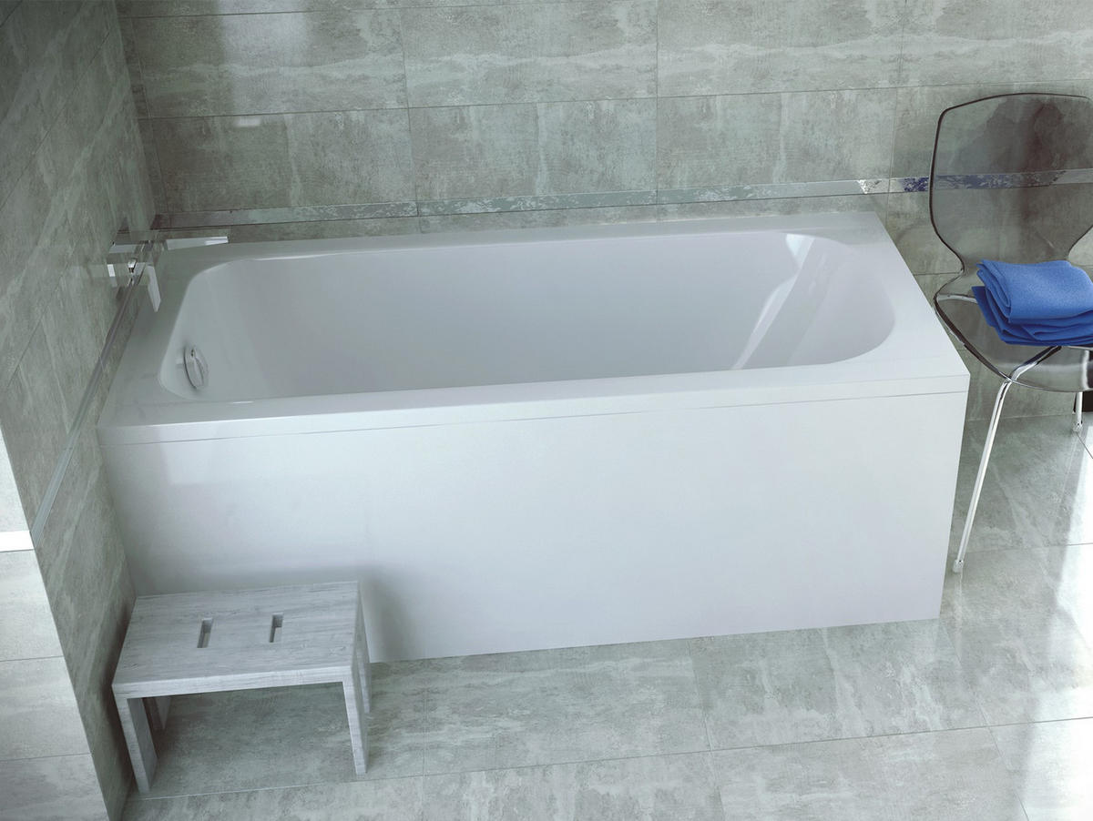 BADEWANNE Rechteck CONTINEA 140/70 Ablauf & Füße - Weiß, Kunststoff (70/55.5/140cm) - bad land