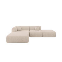 ECKSOFA Ottomane Links OVLY-L 289x176x71 Beige Samt - Beige/Schwarz, Holzwerkstoff/Kunststoff (176/289cm) - ALTDECOR