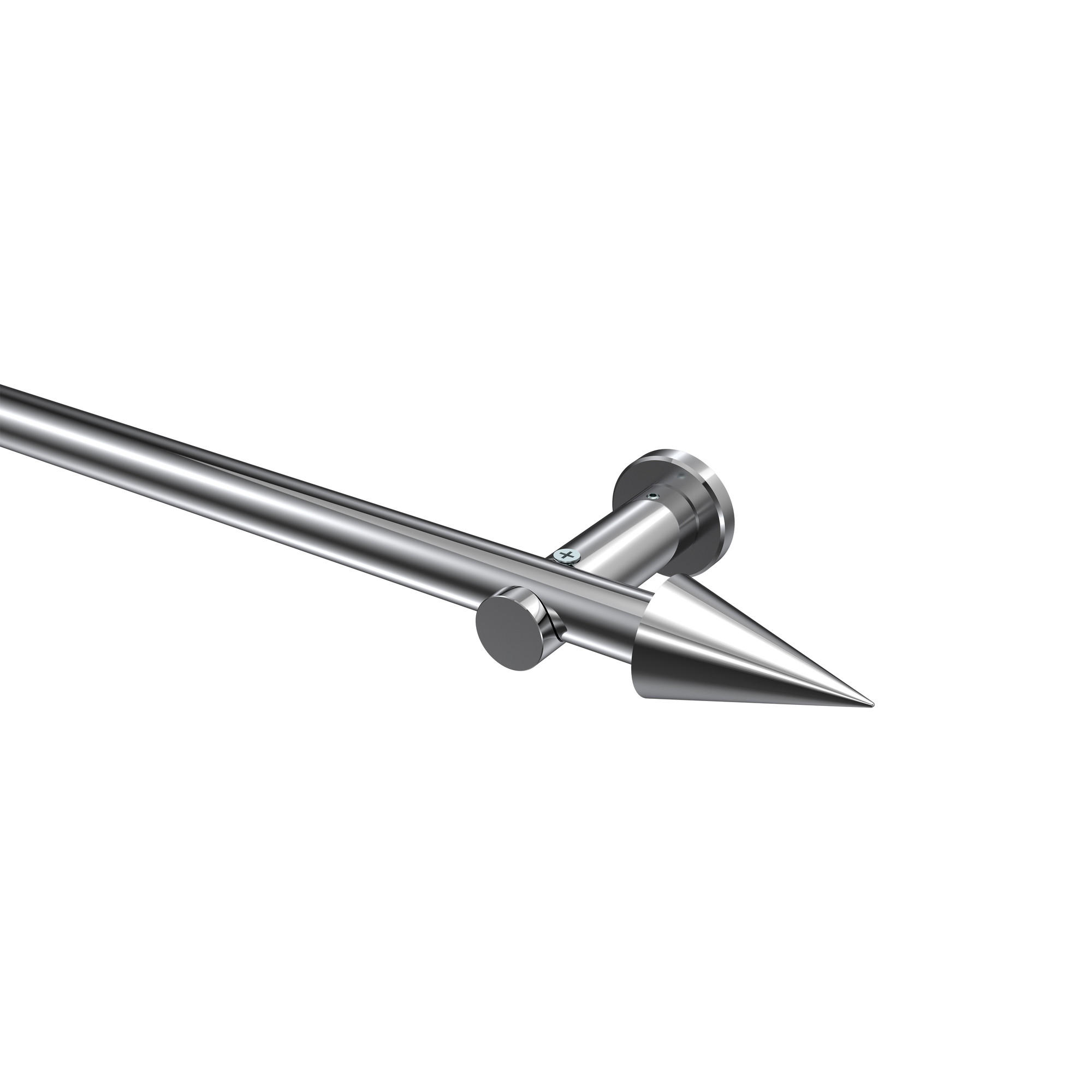GARDINENSTANGEN-SET Platon Savio 120 cm, 1-läufig (ohne Ringe), 20 mm Ø Chrom - Chromfarben, Metall (120cm) - INTERDECO