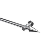 GARDINENSTANGEN-SET Platon Savio 200 cm, 1-läufig (ohne Ringe), 20 mm Ø Chrom - Chromfarben, Metall (200cm) - INTERDECO
