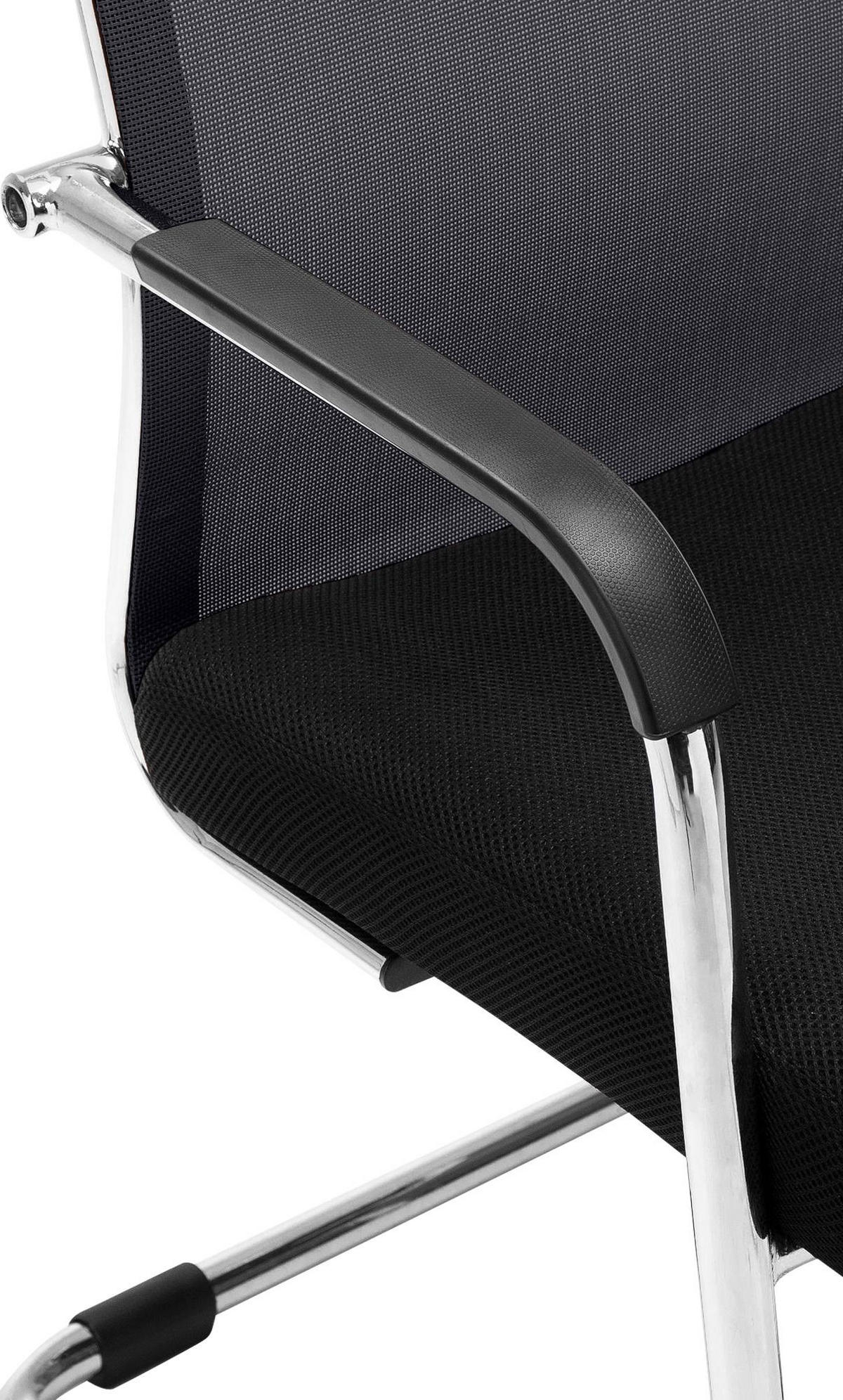 SCHWINGSTUHL Lederlook schwarz - Schwarz, Textil/Metall (54/107/65cm) - CLP
