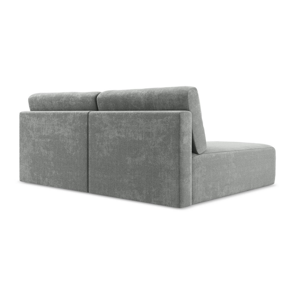 ECKSOFA mit Schlaffunktion links Chenille Stoff Grau - Blau/Schwarz, Kunststoff/Textil (149/210cm) - LaMiaSofa