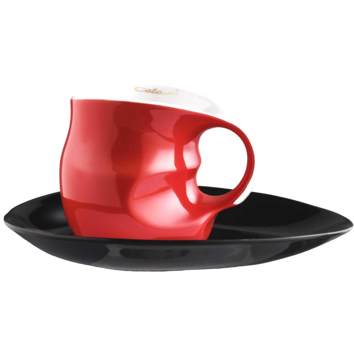 KAFFEE - Cappuccino Tasse mit Untertasse color red 2 tlg. - Rot/Multicolor, Keramik (0.23L) - Luigi Colani Porzellan