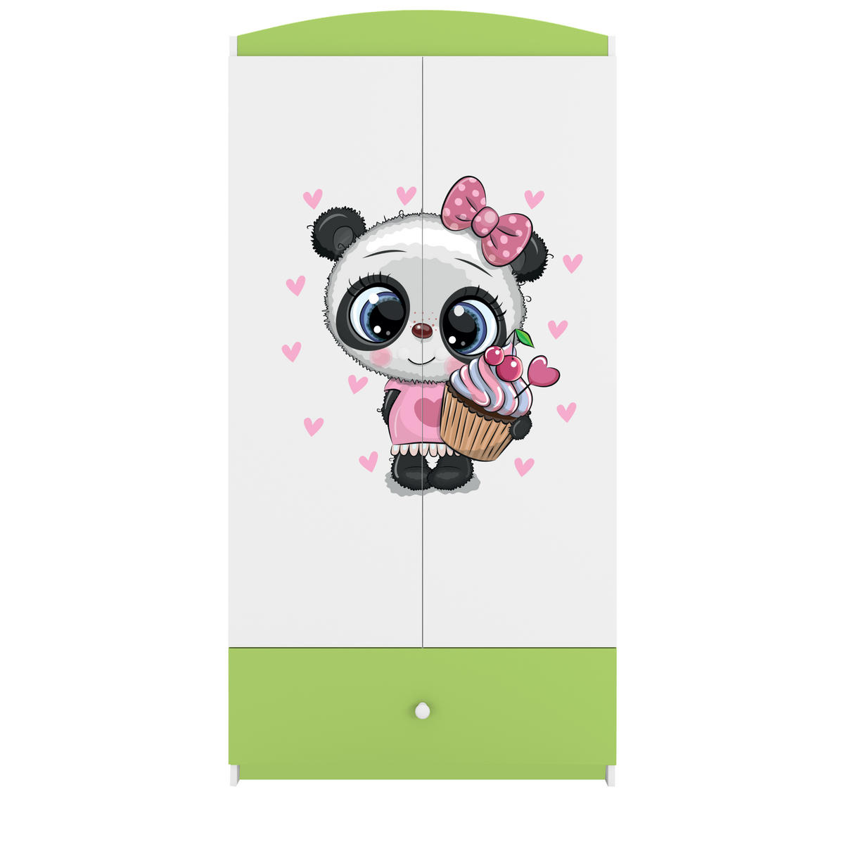 KINDERKLEIDERSCHRANK Panda 90/175/52 - Grün, Holzwerkstoff (90/175/52cm) - Kocot Kids