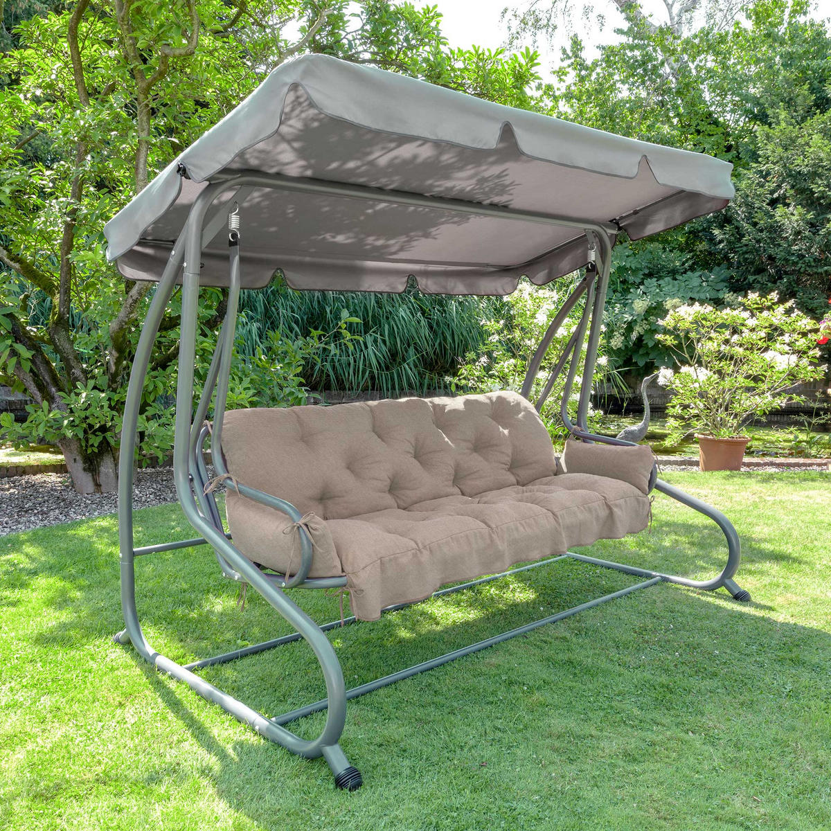 HOLLYWOODSCHAUKELAUFLAGE Flair HS 180/50/8cm Natur - Naturfarben, Textil (50/8/180cm) - Beautissu 