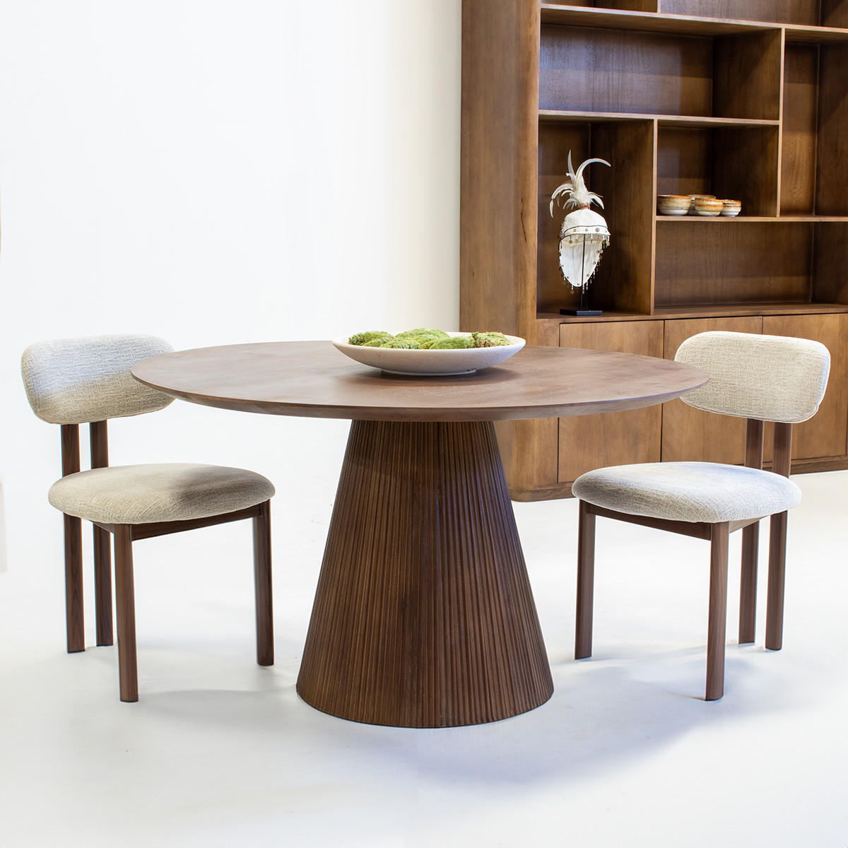 RUNDER Esstisch aus Mangoholz 130cm, braun - Dunkelbraun, Holz (130/130/76cm) - Giga Meubel