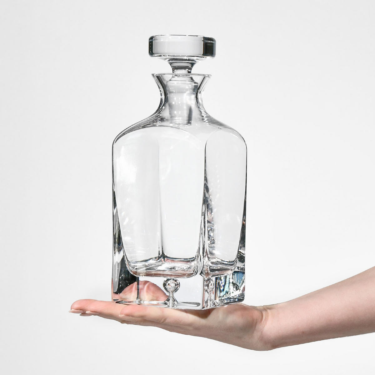 WHISKYKARAFFE MIT STOPPER, 1 Stk., 750 ml, Handgemacht - Transparent, Glas (0.75L) - Krosno Glass