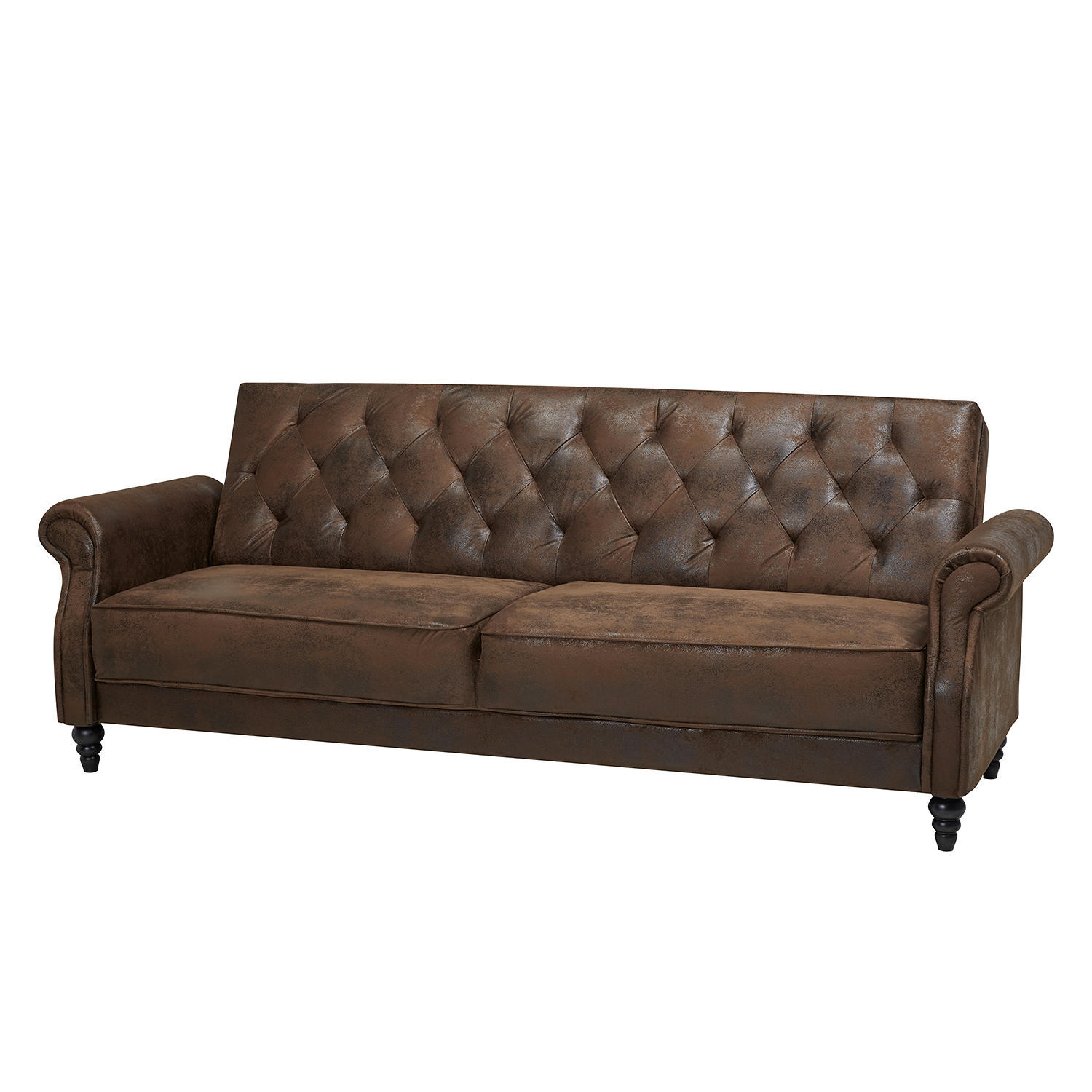 SCHLAFSOFA - Microfaser - Braun - Braun, Holz/Textil (221/83/95cm) - home24