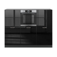 EINBAUKÜCHE R-Line Schwarz Hochglanz/Anthrazit 180 cm ohne AP - Schwarz Hochglanz/Anthrazit, Holzwerkstoff (180/81.6/46cm) - Vicco