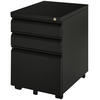 AKTENSCHRANK mit Rädern, konkavem Griff, für Home-Office, Stahl, Schwarz - Schwarz, Metall (48/60/39cm) - Vinsetto