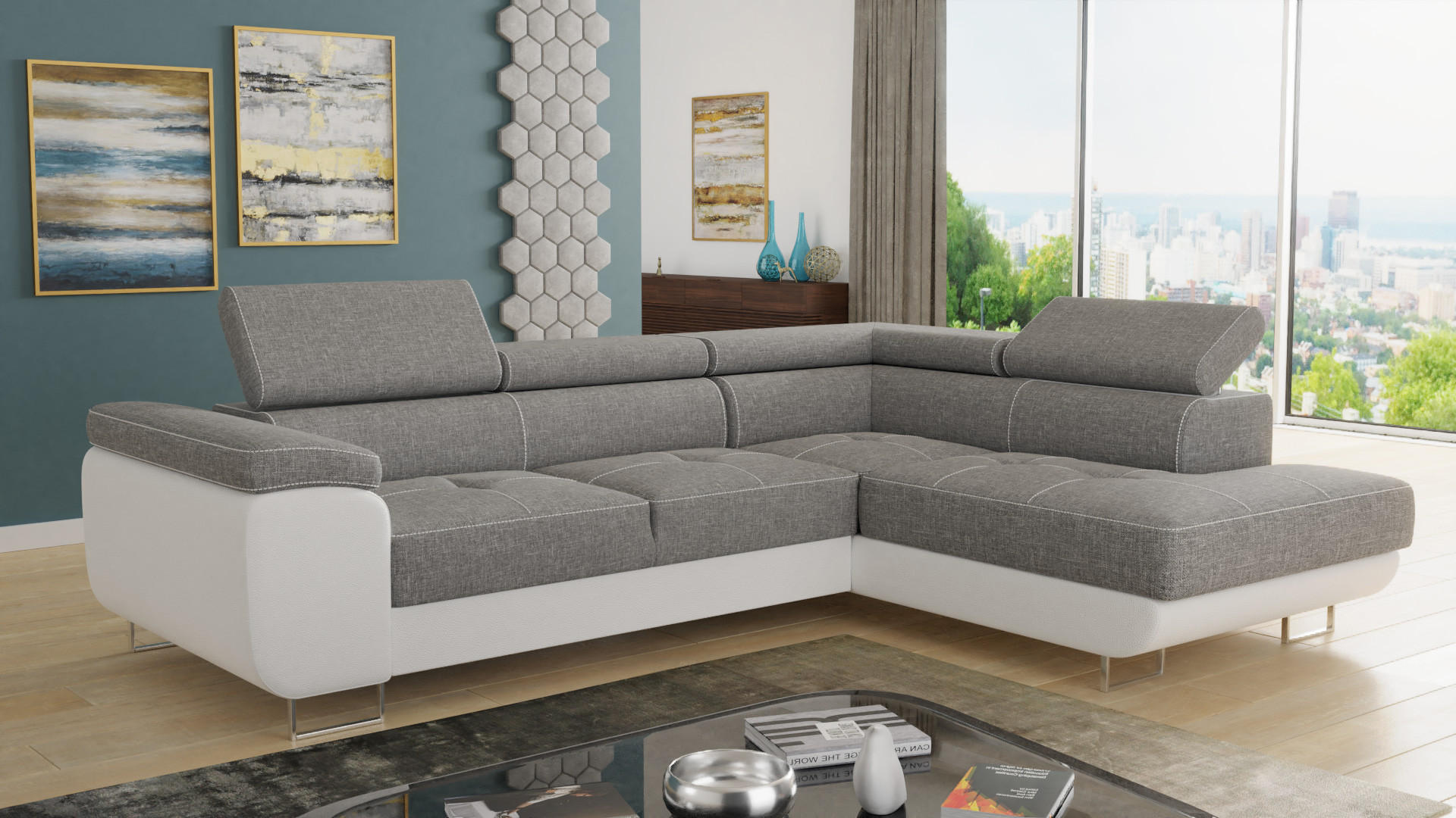 ECKSOFA Caris, Seite: Rechts - Weiß, Holz/Textil (273/203cm) - Sofnet