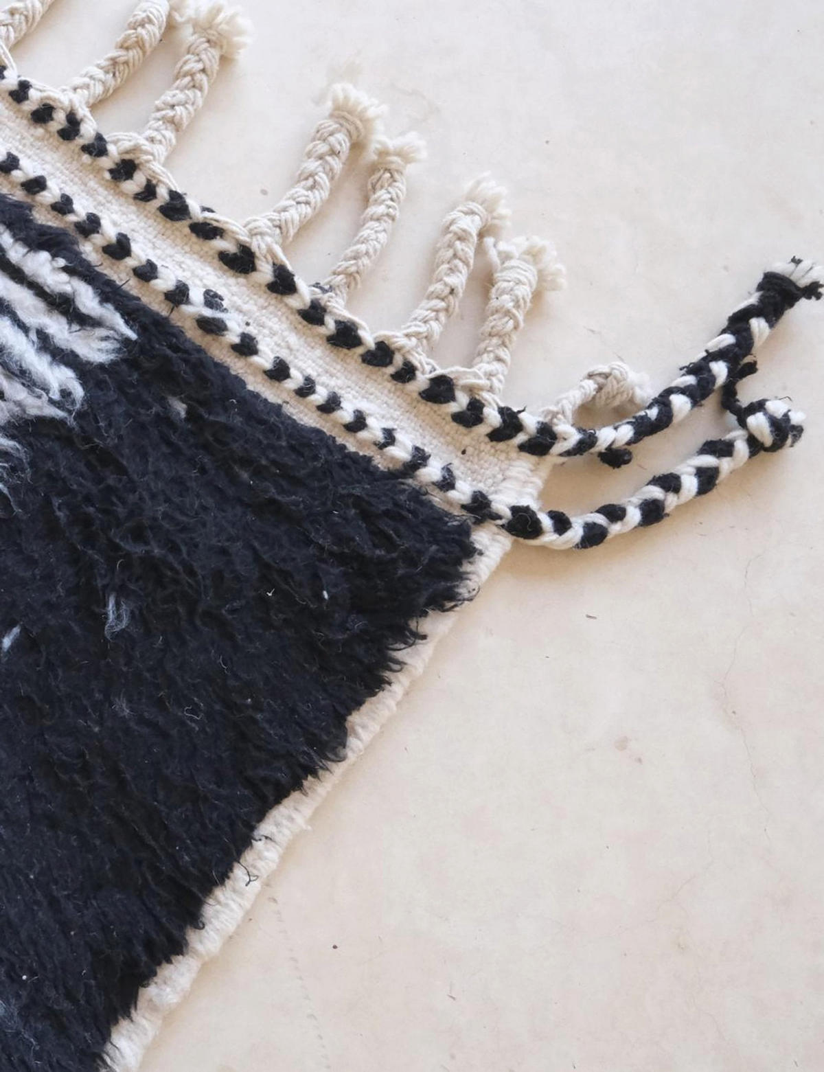 BERBERTEPPICH aus reiner Wolle 157x 255 cm - Schwarz, Naturmaterialien (157/255cm) - AFK Living