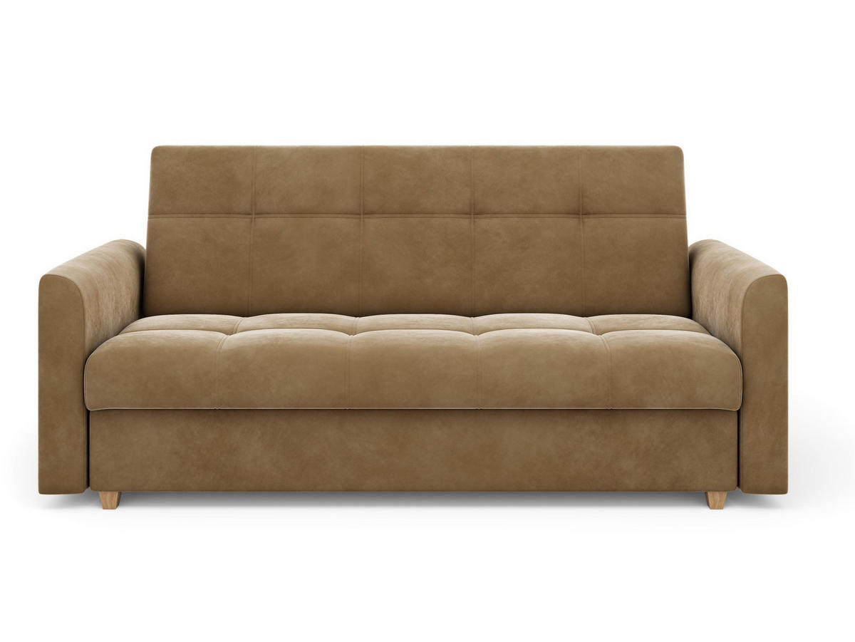SOFA LENTO mit Schlaffunktion ITAKA 48 mit Stauraum - Hellbraun, Textil (87/95/216cm) - Bedante
