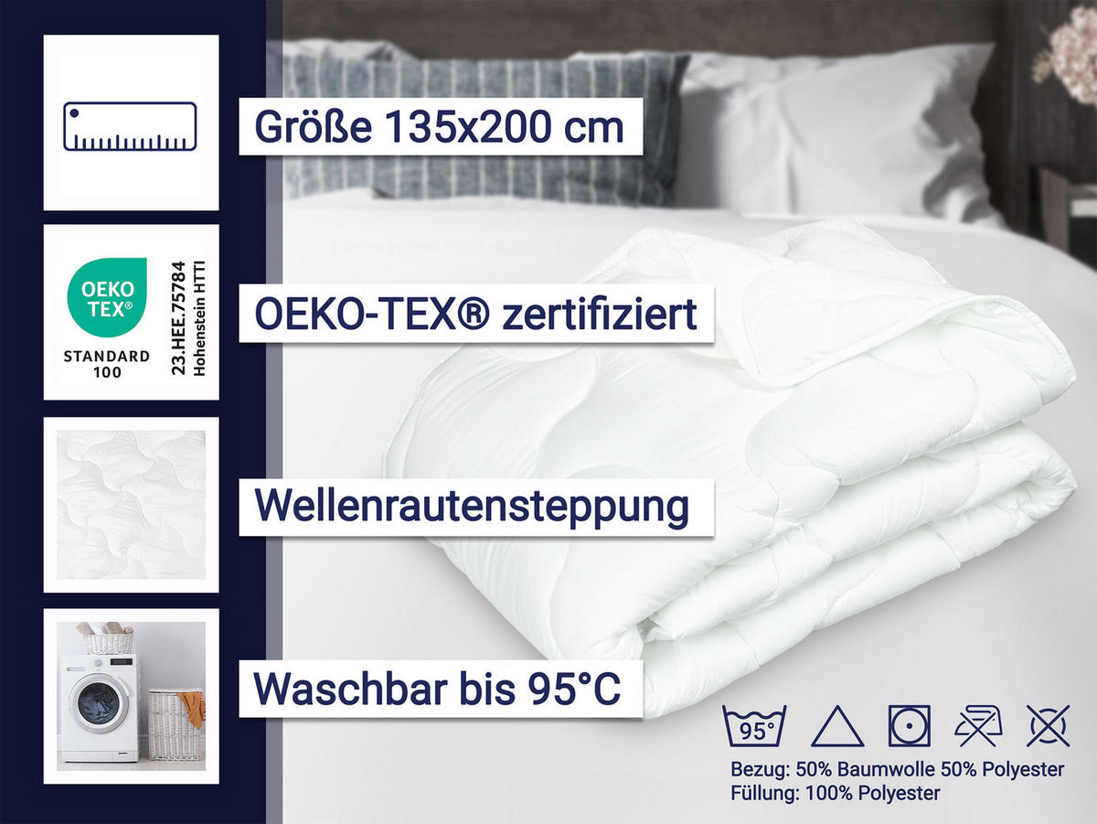 BETTDECKE, 100% Polyester - Weiß, Textil (135/200cm) - Zollner