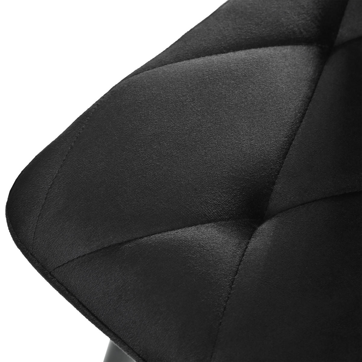 POLSTERSTUHL mit Rückenlehne und Samtbezug Schwarz 40x45x86 cm Textil 4er-Set - Schwarz, Textil (40/86/45cm) - SONNENH