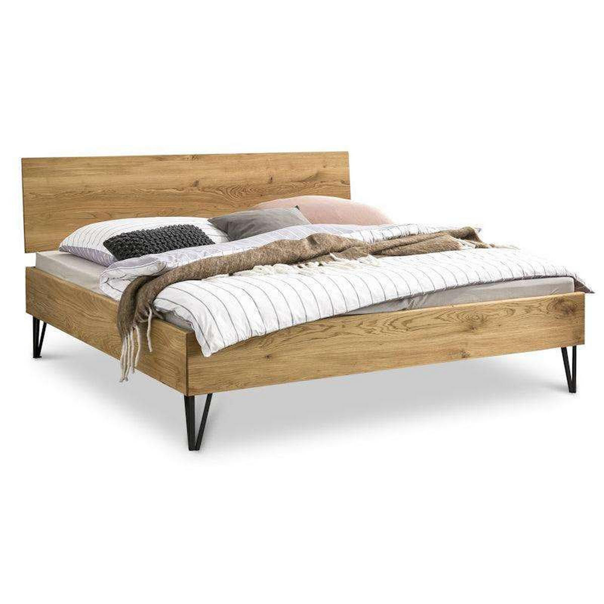 BED BOX MASSIVHOLZBETT Wildeiche Premium 04 / 140 x 200 cm / wildeiche ...