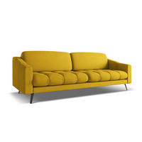 4-SITZER-SOFA Chenille Stoff Gelb - Currygelb/Gelb, Textil/Metall (238/80/95cm) - Makamii