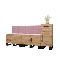 GARDEROBEN-SET 95/210/45,6 - Pink/Schwarz, Holz/Kunststoff (210/95/45.6cm) - Abiks Möbel