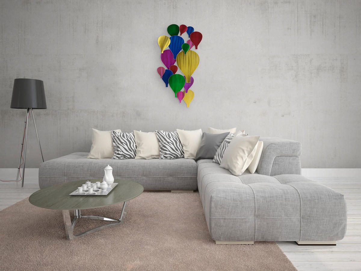 WANDDEKO Bunt 46/92 cm - Multicolor, Metall (3.47/92/7cm) - KUNSTLOFT