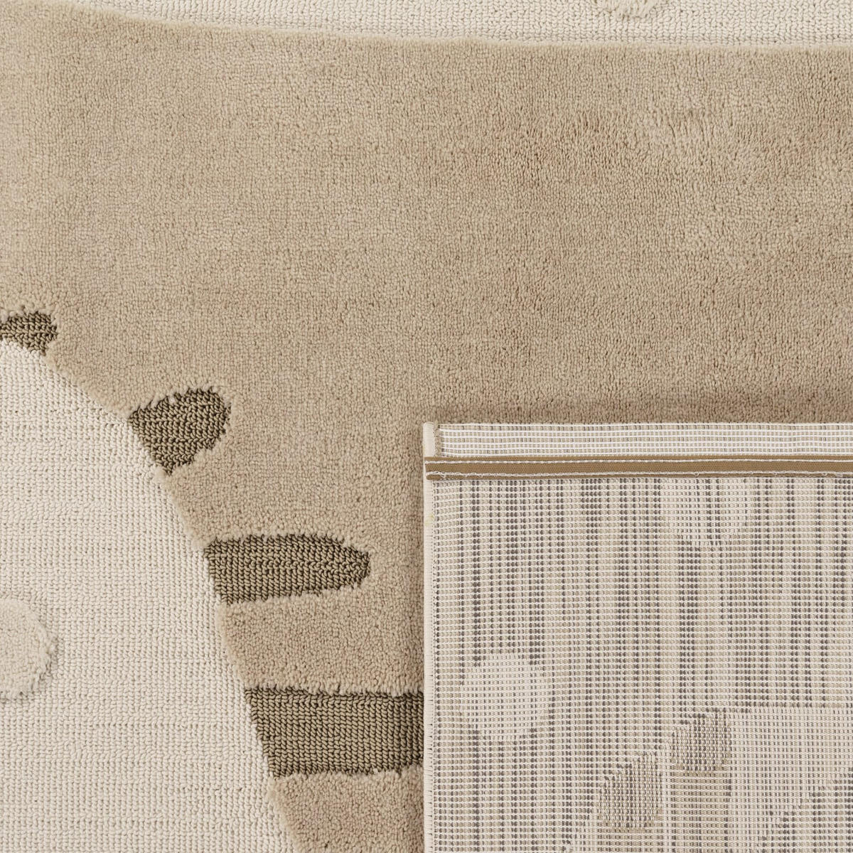 KINDERTEPPICH kleiner Dinosaurier Kinderzimmer schmutzabweisend Beige Läufer 80x150 - Beige, Textil (80/150cm) - KADIMA DESIGN