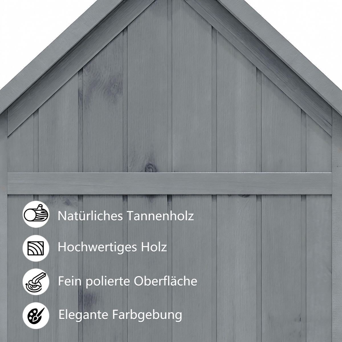GARTENSCHRANK Tanne wetterfest Doppel Tür Stauraum Garten Grau - Grau, Holz (52/170/116cm) - FLIEKS