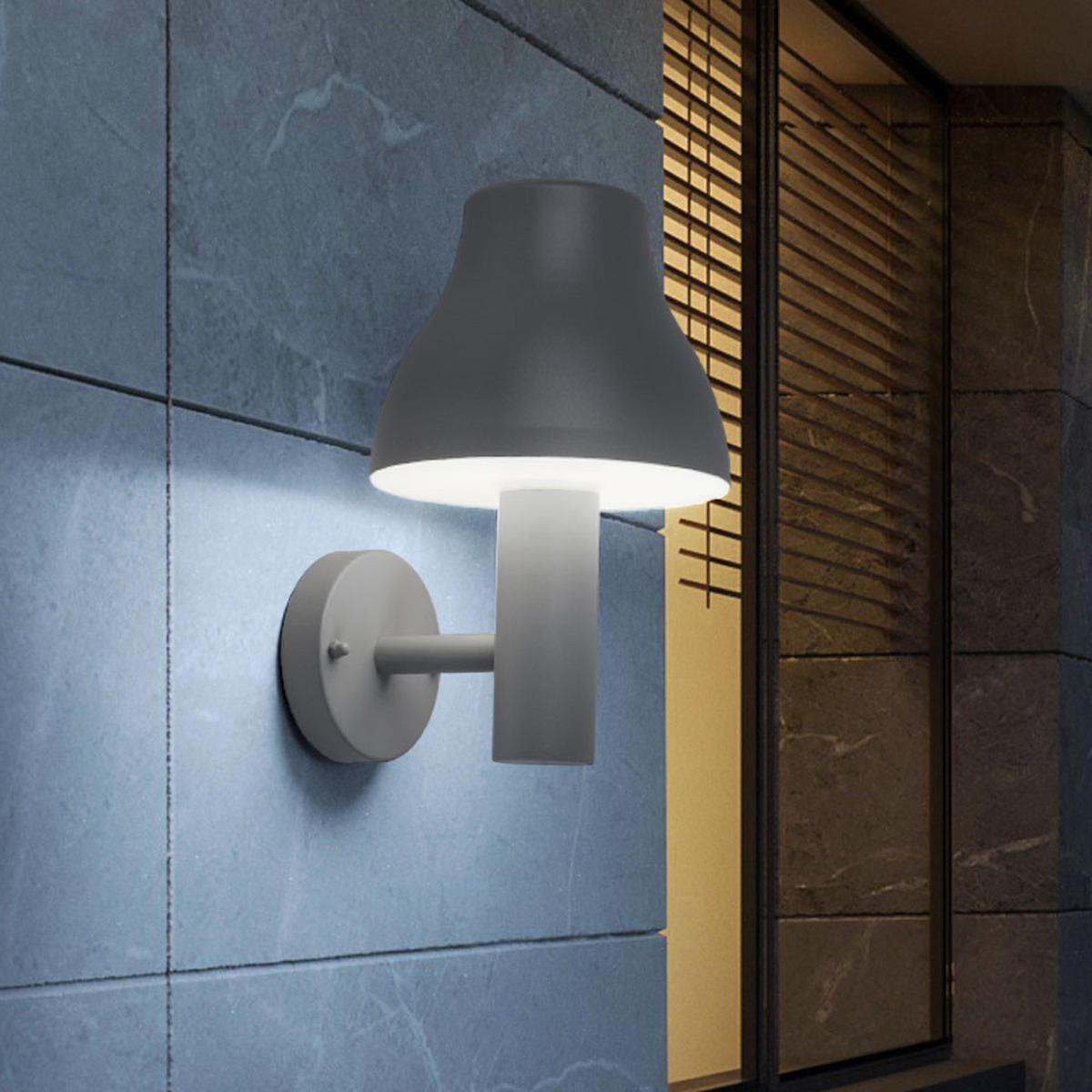 LED AUSSEN-WANDLEUCHTE Aluminium Grau 2er Set - Grau, Metall (18/29/21.4cm)