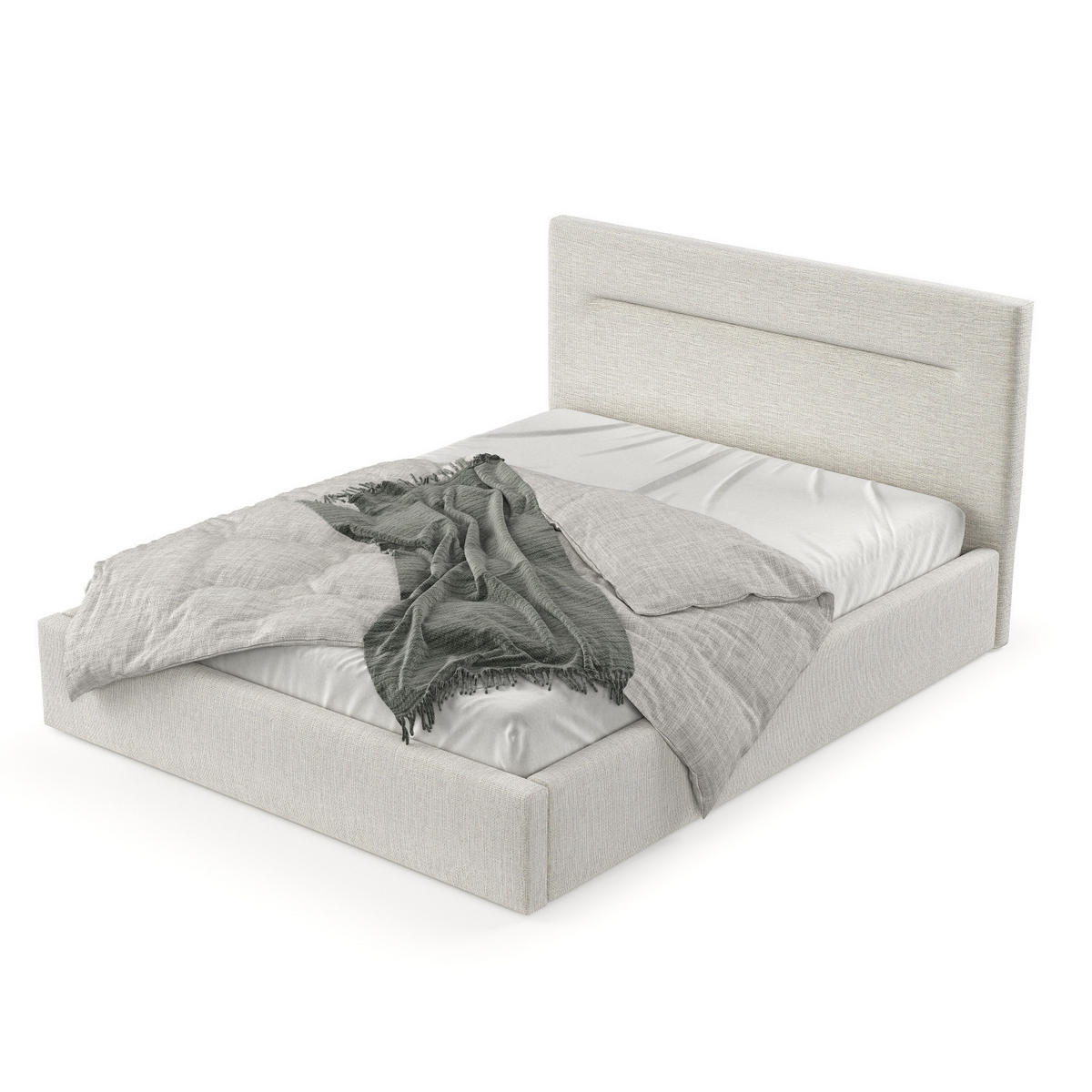 POLSTERBETT Liline 160/200 cm Beige im Inari Stoff - Beige/Schwarz, Holz/Holzwerkstoff (160/200cm) - AltaBeds