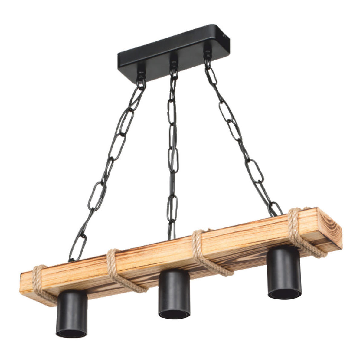 HÄNGELEUCHTE Hemel - Schwarz, Holz/Metall (10/50/60cm) - lux.pro