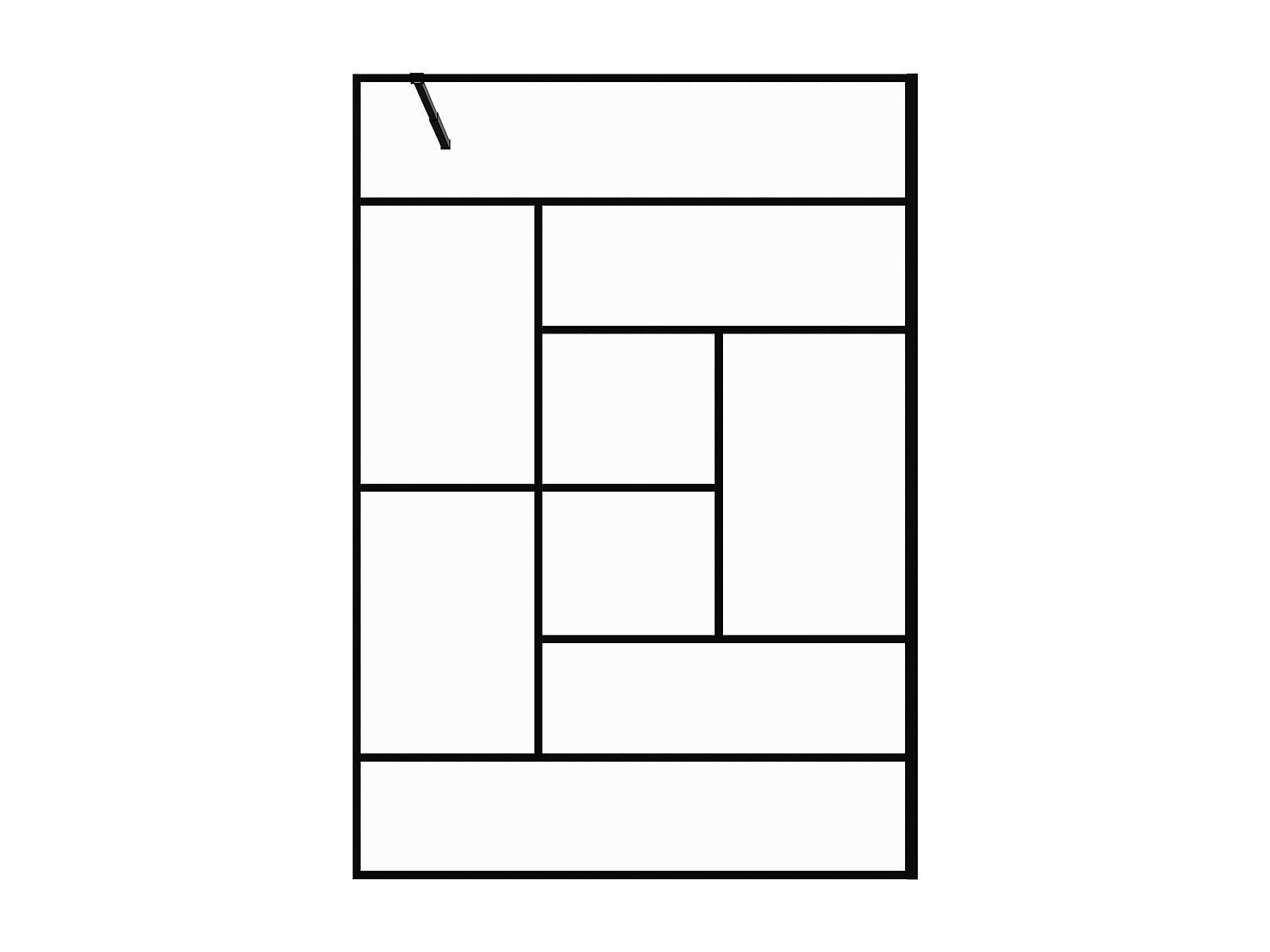 DUSCHTRENNWAND Seitenwand - Italienische Dusche - 140 x 200 cm - Schwarz - SEFANA - Schwarz, Glas (140/200cm) - Vente-Unique