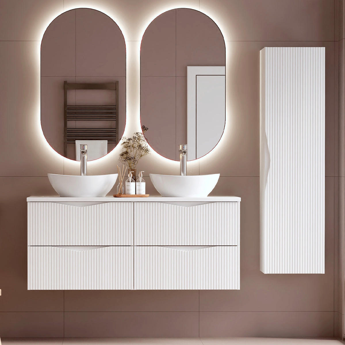 VISOKA OMARA Tao Bela - bela, leseni material (34.5/130/32cm) - Petits-meubles