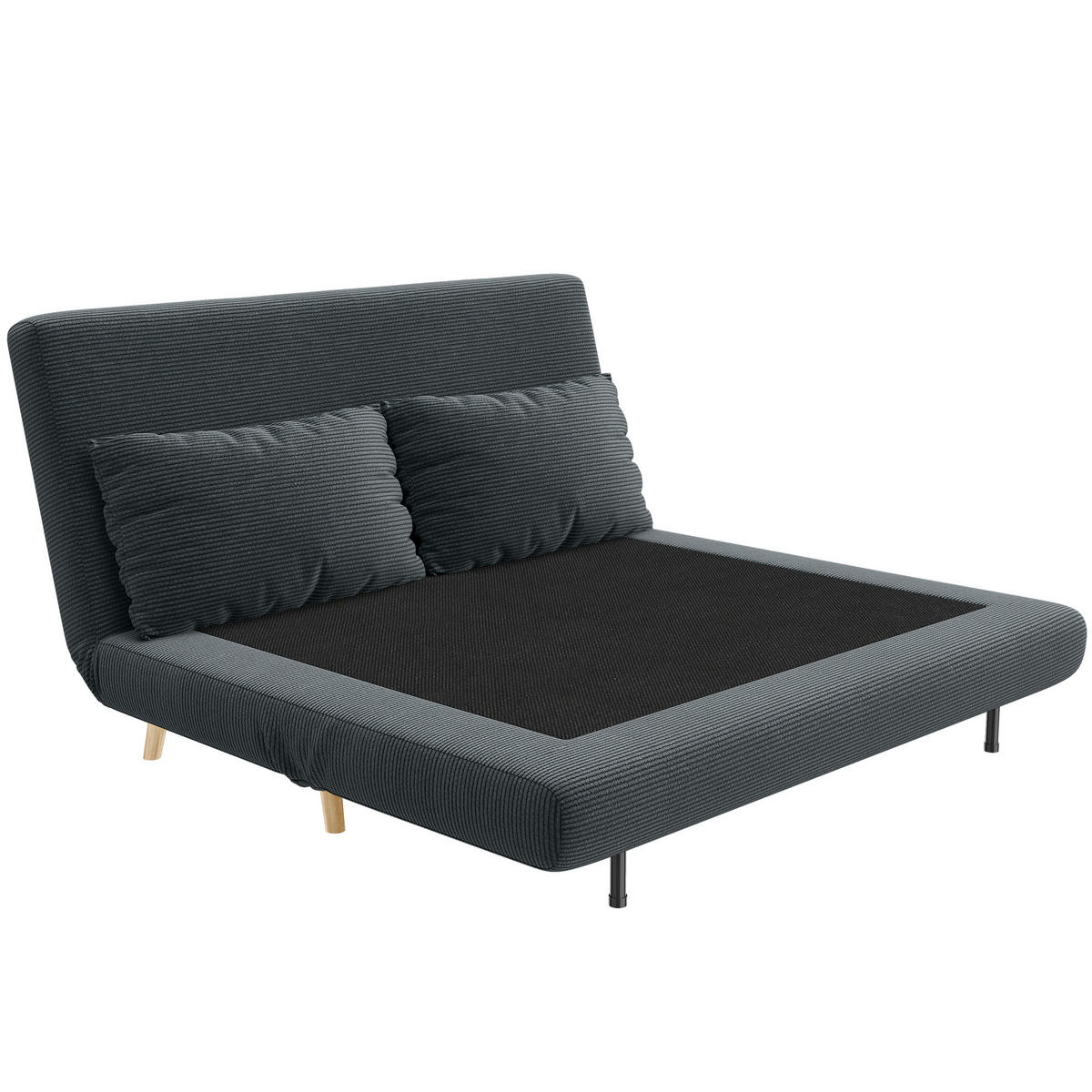 SCHLAFSOFA DE-08246 3-fach verstellbare Rückenlehne, Kordoptik Dunkelgrau - Dunkelgrau, Holzwerkstoff (141/81/90cm) - ComfortXL