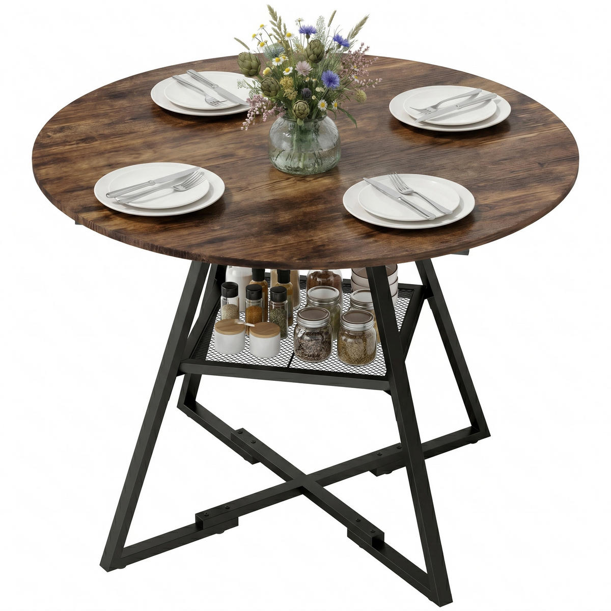 ESSTISCH Pyrel 100/100/76 cm - Braun, Holz (100/100/76cm) - ZMH