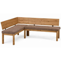 ECKBANK Danny 1 für 5 Personen Massivholz + Microfaser Wildeiche/Braun - Wildeiche/Braun, Holz (155/194cm) - 58aufmkessel