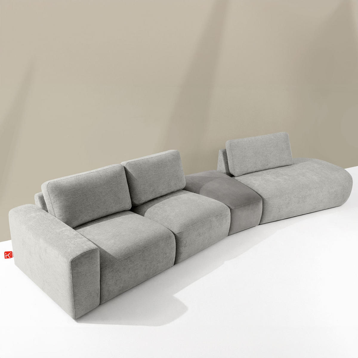 5-SITZER ECKSOFA ZUCCO Chenille rechts, Hellgrau - Hellgrau, Textil (430/84/105cm) - KONSIMO®