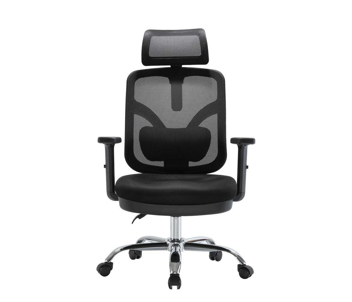 DREHSTUHL HxBxT 127x66x93cm Sitzhöhe 45cm ergonomisch verstellbare Lordosenstütze und Armlehne Schwarz - Schwarz, Kunststoff (66/127/93cm) - PROREGAL