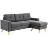 ECKSOFA Eckcouch in L-Form, Eckgarnitur in Leinenoptik Couchgarnitur Dunkelgrau - Dunkelgrau, Textil (136/193cm) - HOMCOM
