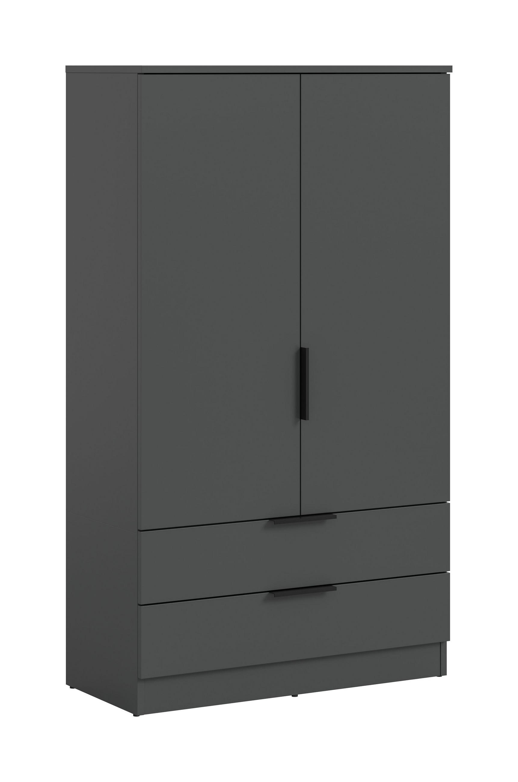 WÄSCHESCHRANK KOPENHAGEN (B/H/T: ca. 80/140/37 cm) in anthrazit/anthrazit - Anthrazit, Holzwerkstoff (80/140/37cm)