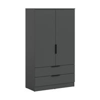 WÄSCHESCHRANK KOPENHAGEN (B/H/T: ca. 80/140/37 cm) in anthrazit/anthrazit - Anthrazit, Holzwerkstoff (80/140/37cm)