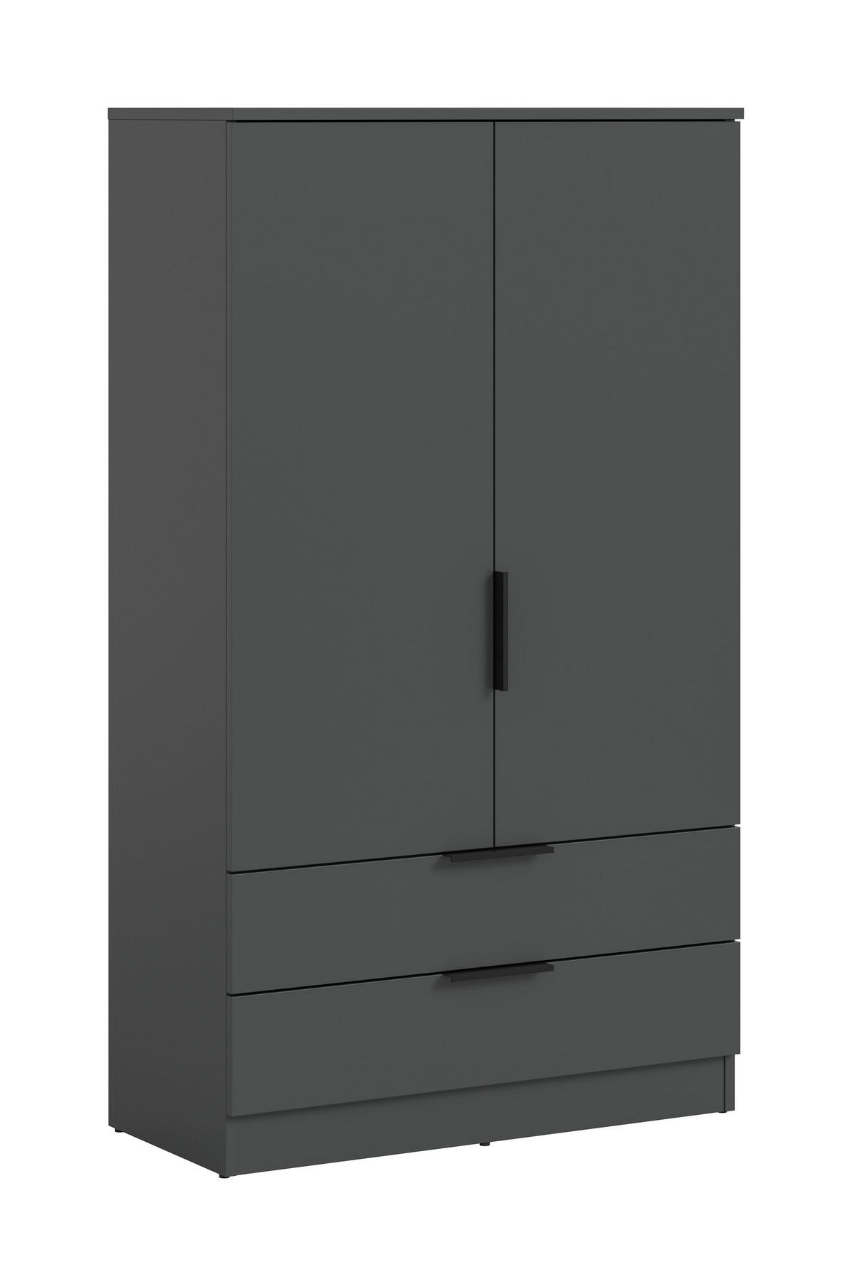 WÄSCHESCHRANK KOPENHAGEN (B/H/T: ca. 80/140/37 cm) in anthrazit/anthrazit - Anthrazit, Holzwerkstoff (80/140/37cm)