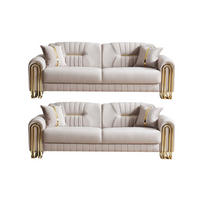 SITZGARNITUR Bogota, Beige Stellvariante 3+3 - Beige, Holzwerkstoff/Metall (240/87/95cm)