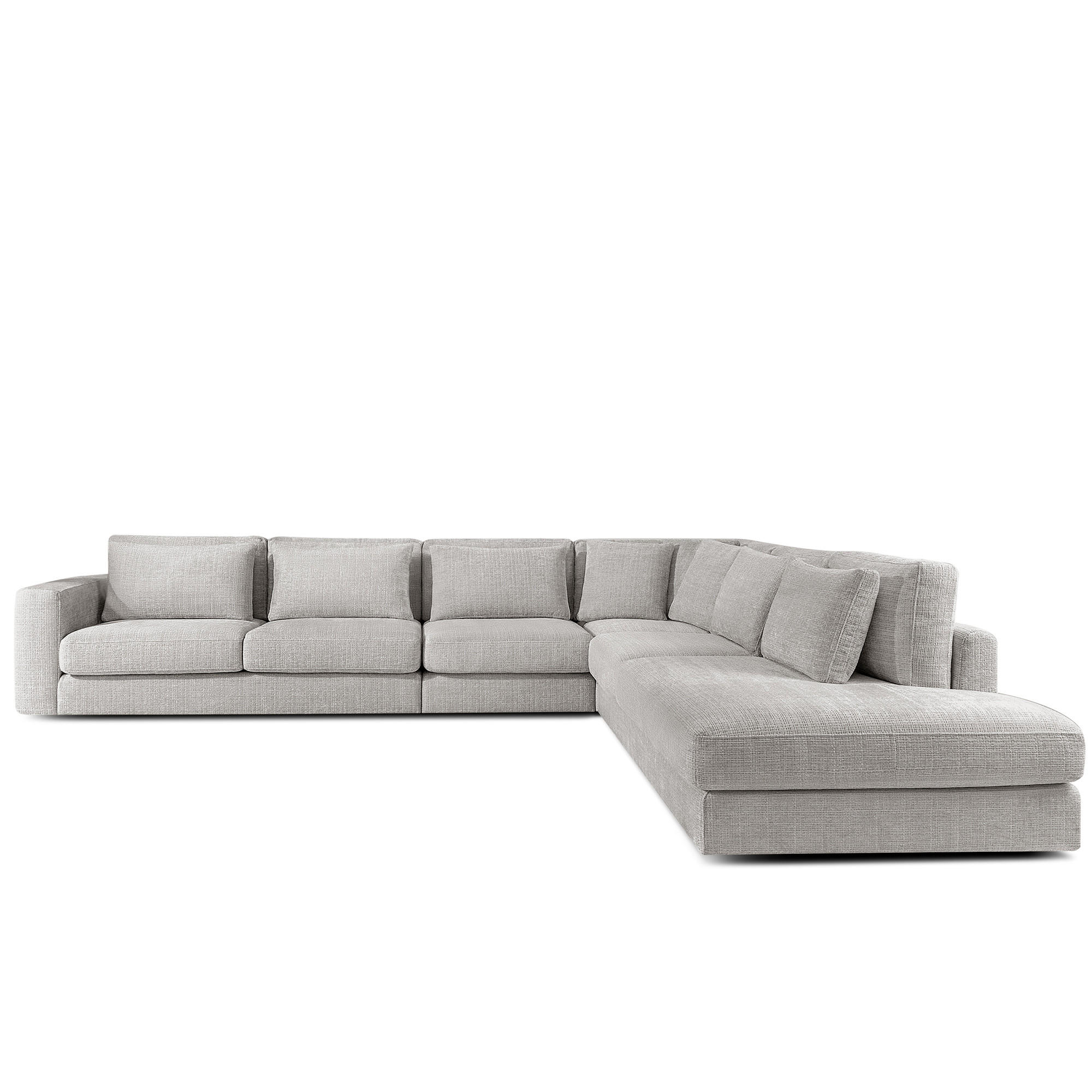 ECKSOFA XL rechts VERUS - Hellgrau, Holz/Holzwerkstoff (377/328cm) - KONSIMO®