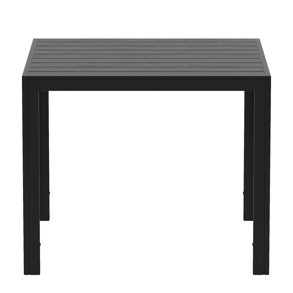 GARTENESSGRUPPE - 3-teilig - Stahl / Polyrattan - Schwarz - Schwarz, Kunststoff/Textil - home24