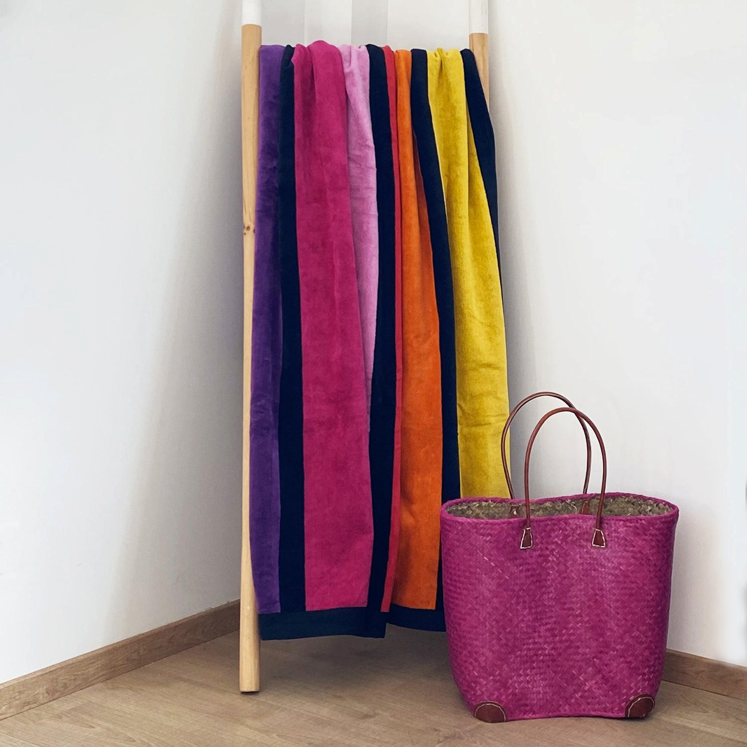 STRANDTUCH Frottee Velours Jacquard Happy Chic 140x180 400g/m² - Multicolor, Textil (140/180cm) - LE COMPTOIR DE LA PLAGE