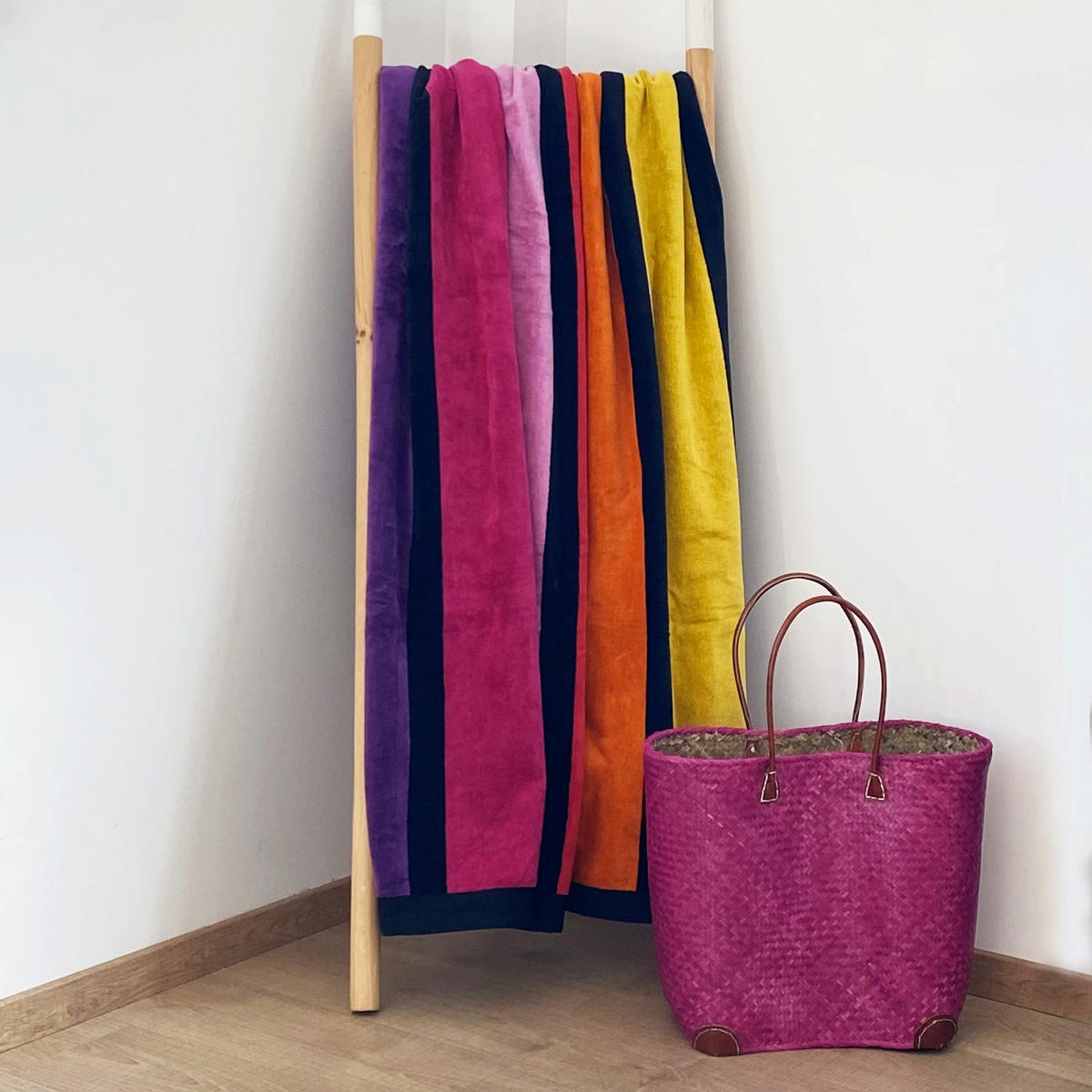 STRANDTUCH Frottee Velours Jacquard Happy Chic 140x180 400g/m² - Multicolor, Textil (140/180cm) - LE COMPTOIR DE LA PLAGE