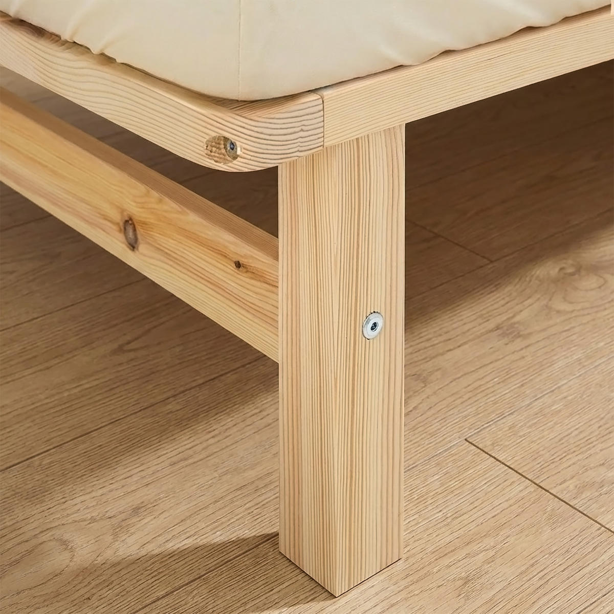 HOLZBETT Familienbett 270/200 cm natur + Lattenrost - Braun, Holz (270/200cm) - Homestyle4u