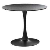 ESSTISCH 90/90/74 cm Marmor Rund Boca - Schwarz, Holzwerkstoff (90/90/74cm) - Beliani