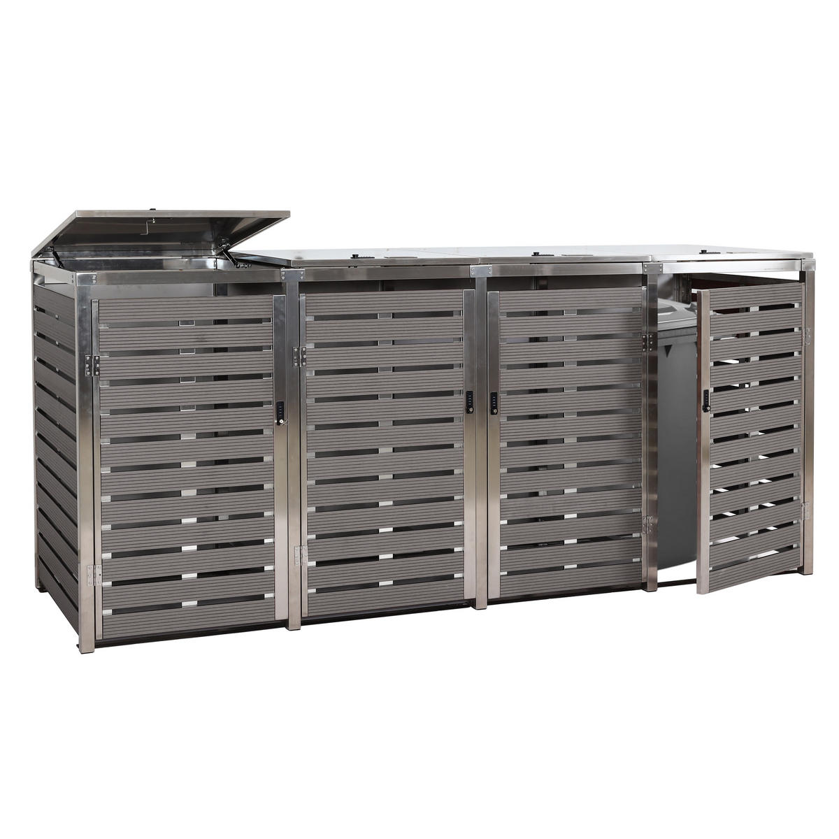 MÜLLTONNENVERKLEIDUNG 4ER Anthrazit - Anthrazit, Metall (264/120/85cm) - MCW