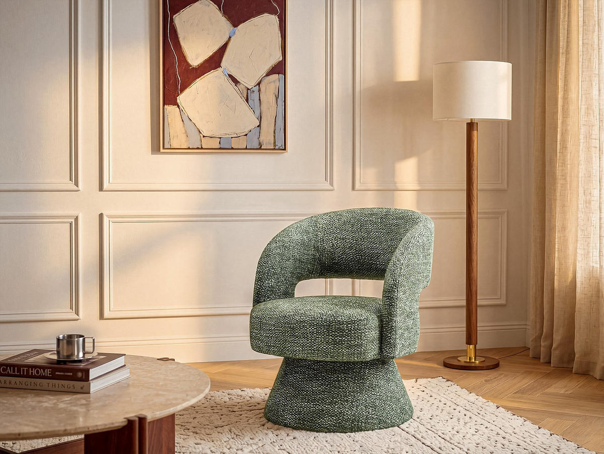 SESSEL mit gerader Rückenlehne - 1 Person - stoff - grün Narolia - Grün, Textil (64/82/71.5cm) - Vente-Unique